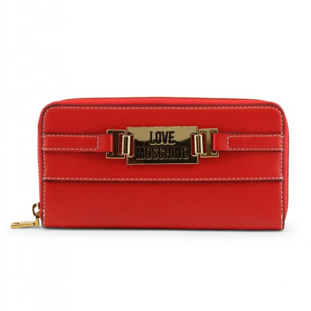 LOVE MOSCHINO Portafogli Pu Nero Zip Around Wallet - Picture 9 of 10